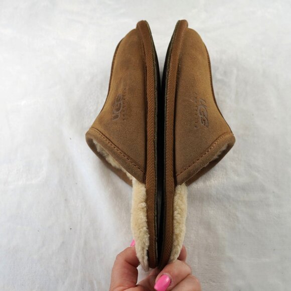 UGG Australia Scuffette Suede Shearling Slippers Chestnut Womens 5 - Picture 7 of 8